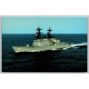 USS OBannon DD-987 Spruance Class Destroyer US Navy Vintage Postcard Norfolk VA